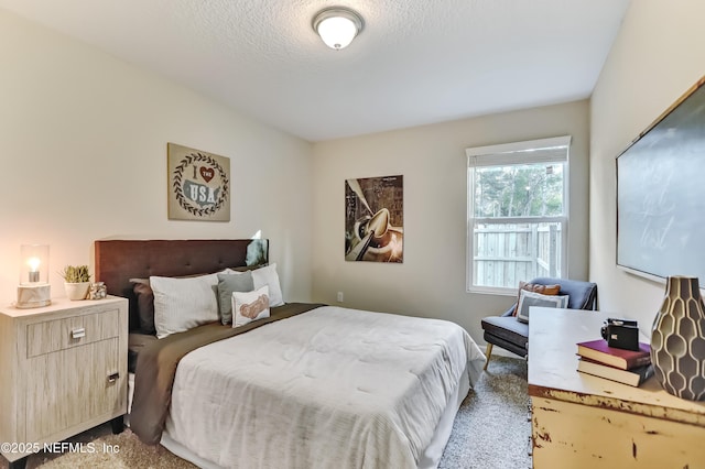 bedroom featuring a textured ceiling