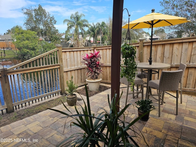 view of patio with fence