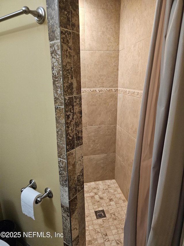 bathroom featuring a shower stall