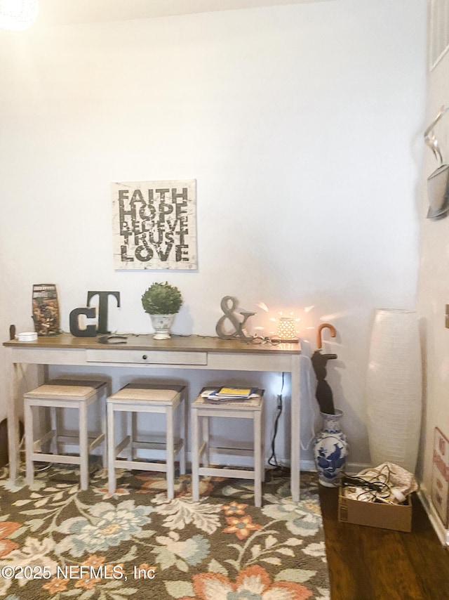 interior details with wood finished floors