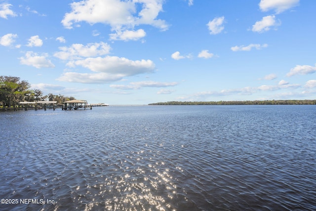 property view of water featuring a gazebo