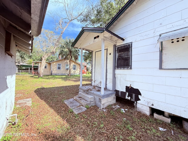 exterior space with fence