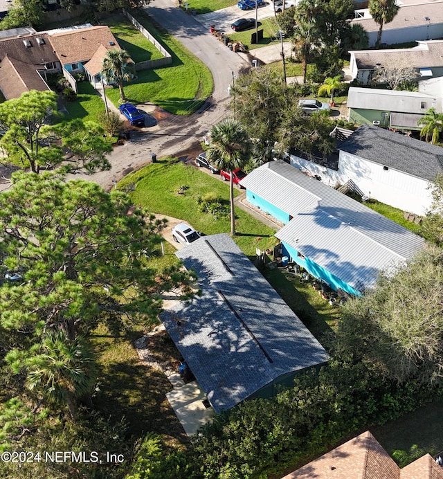 aerial view with a residential view