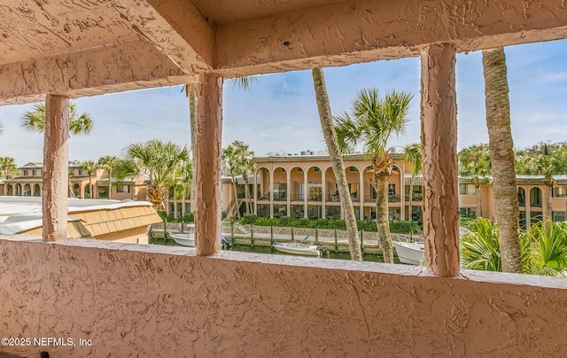 exterior space with a balcony