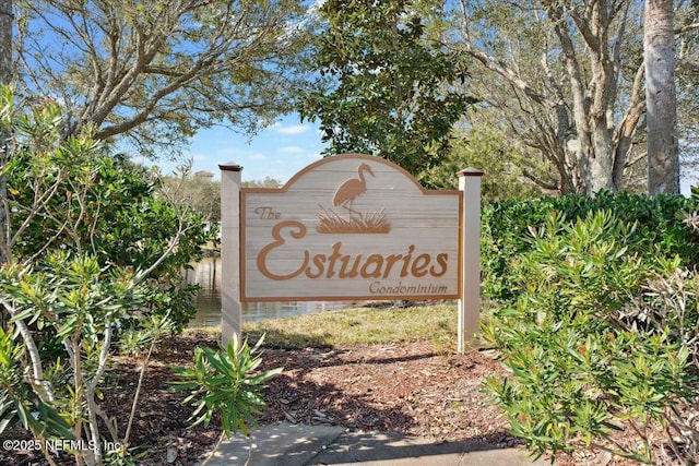 view of community sign