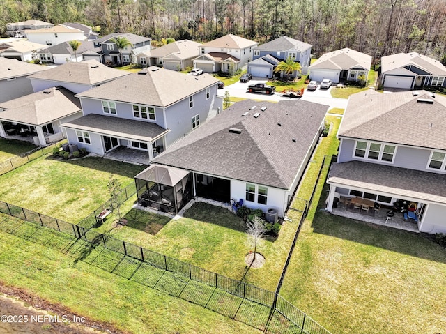 aerial view featuring a residential view