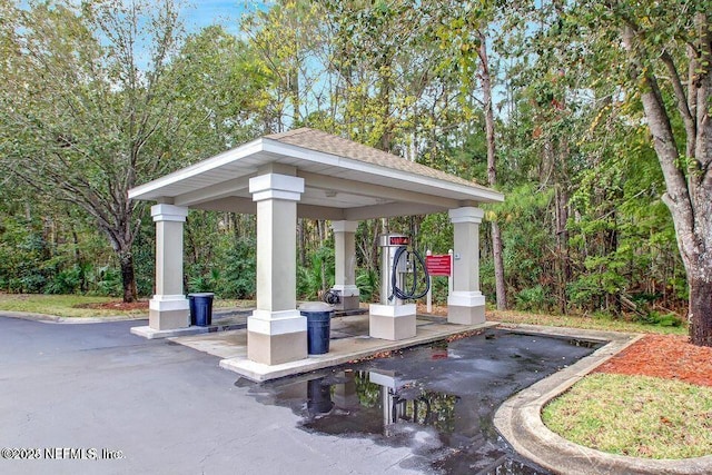 view of patio featuring a gazebo