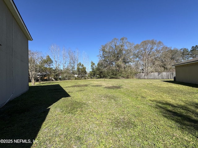 view of yard featuring fence