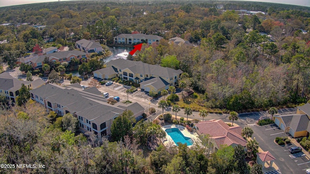 drone / aerial view featuring a residential view