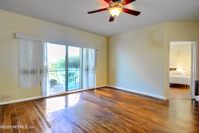 4604 Serena Cir, Saint Augustine, FL 32084 - unfurnished room with a ceiling fan, wood finished floors, and baseboards