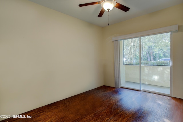 4604 Serena Cir, Saint Augustine, FL 32084 - spare room featuring a ceiling fan and wood finished floors