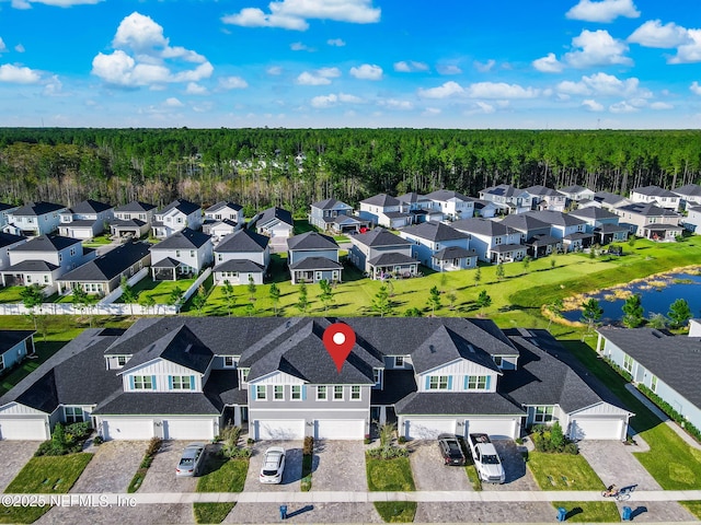 drone / aerial view with a residential view