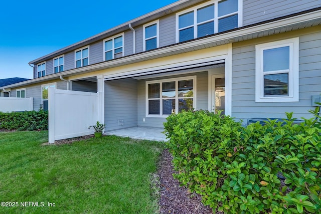 454 Pine Bluff Dr, Saint Augustine, FL 32092 - exterior space featuring a patio, a lawn, and fence