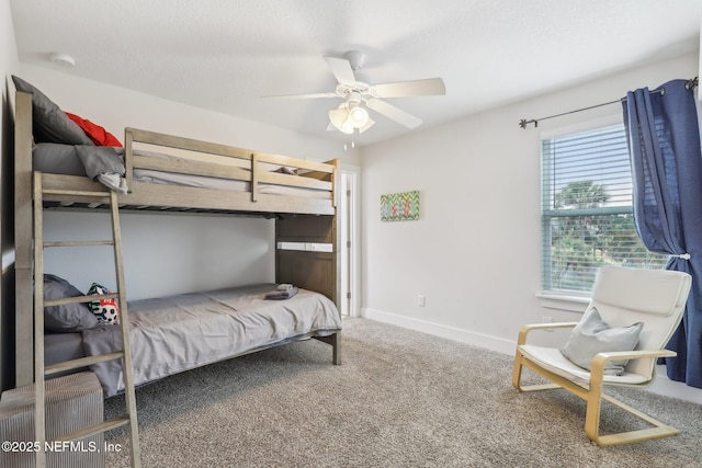 342 4th St N, Jacksonville Beach, FL 32250 - bedroom with carpet floors, ceiling fan, and baseboards