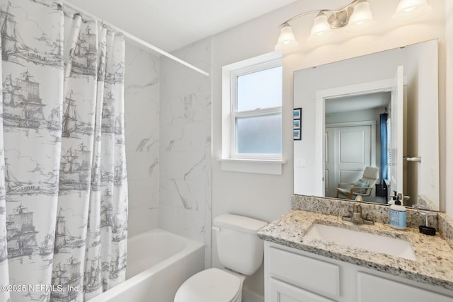 342 4th St N, Jacksonville Beach, FL 32250 - full bathroom featuring toilet, shower / bath combo, and vanity