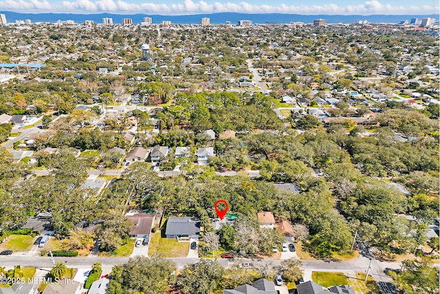 drone / aerial view with a residential view