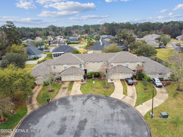 drone / aerial view with a residential view