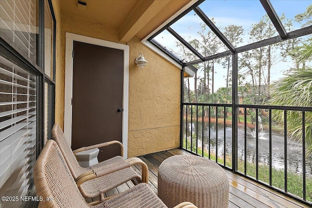 balcony with a water view