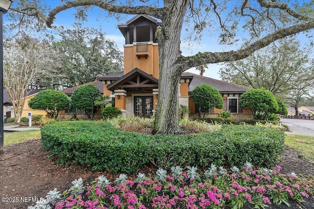 exterior space featuring stucco siding