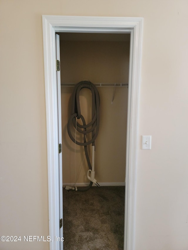 spacious closet with dark carpet