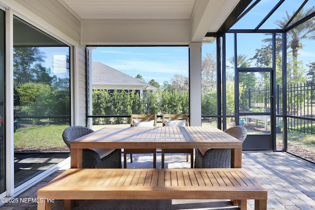 view of sunroom