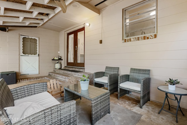 view of patio with an outdoor hangout area and french doors