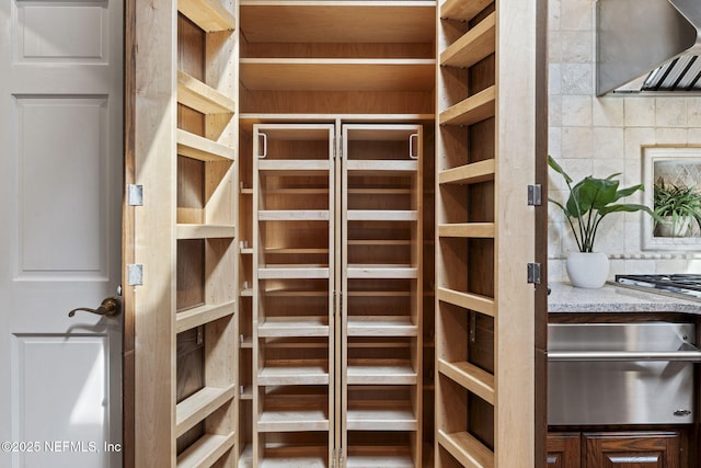 pantry with a sauna