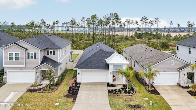 aerial view featuring a residential view