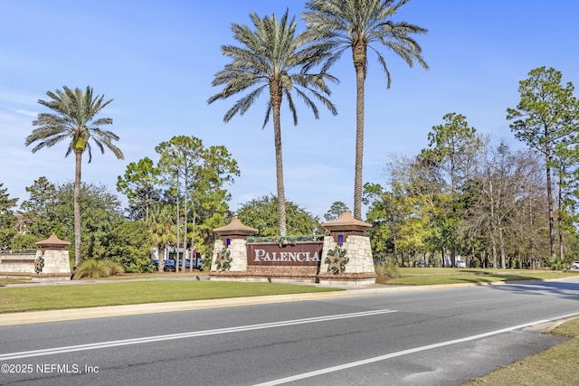 view of community sign