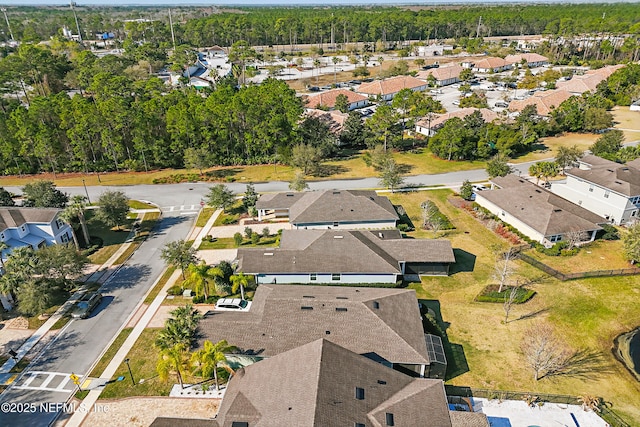 bird's eye view with a residential view