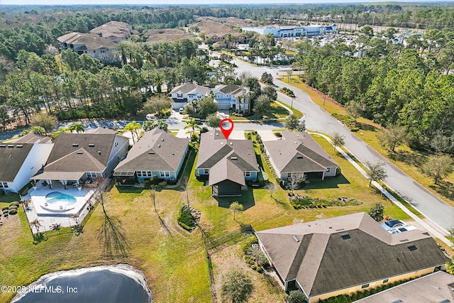 drone / aerial view featuring a residential view