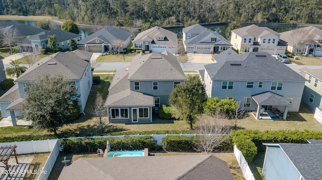 aerial view with a residential view