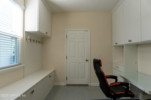 home office featuring a healthy amount of sunlight and baseboards