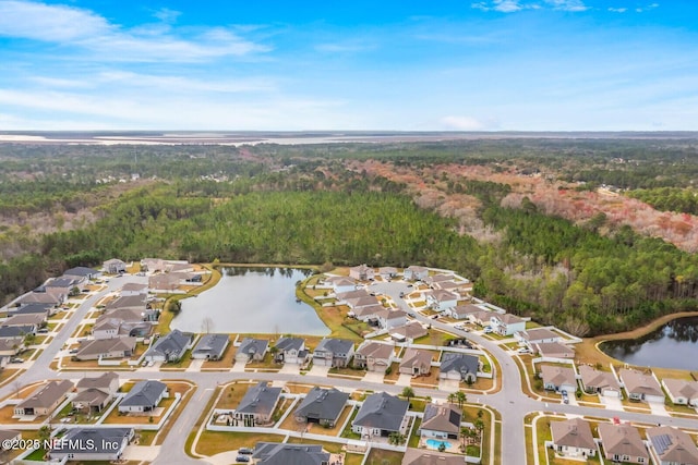 95170 Timberlake Dr, Fernandina Beach, FL 32034 - aerial view featuring a residential view, a water view, and a wooded view