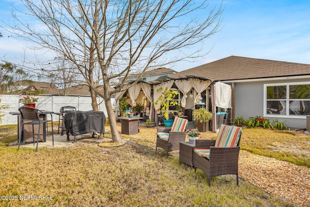 95170 Timberlake Dr, Fernandina Beach, FL 32034 - view of yard featuring fence and a pergola