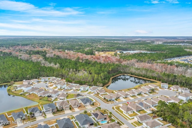 95170 Timberlake Dr, Fernandina Beach, FL 32034 - bird's eye view featuring a water view and a residential view