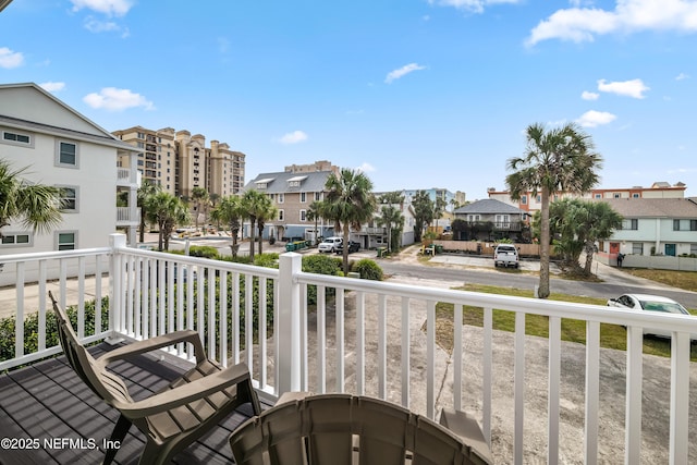 balcony with a residential view