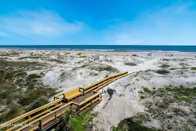 water view with a view of the beach