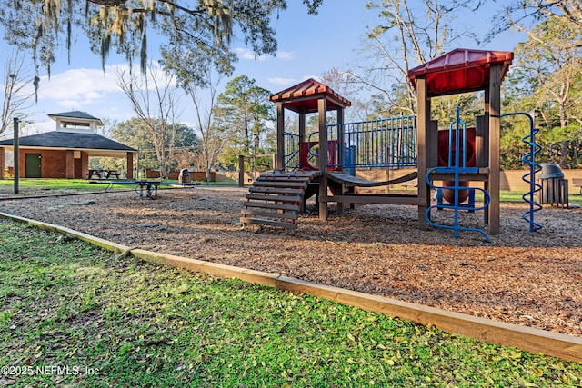 view of community jungle gym