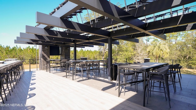 view of patio / terrace with outdoor dry bar