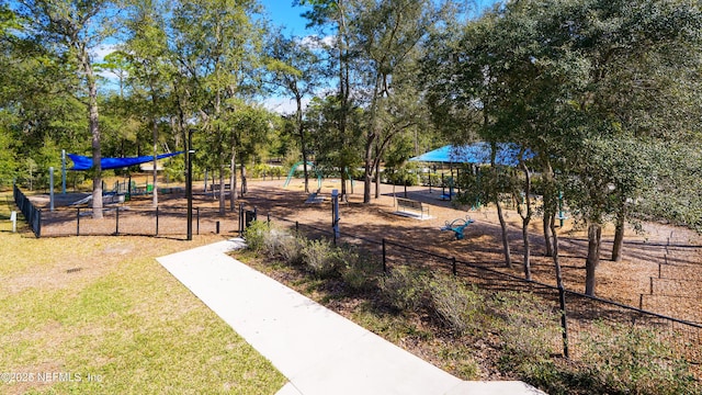 community playground with fence