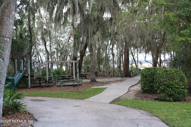 view of property's community featuring playground community