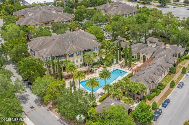 aerial view featuring a residential view