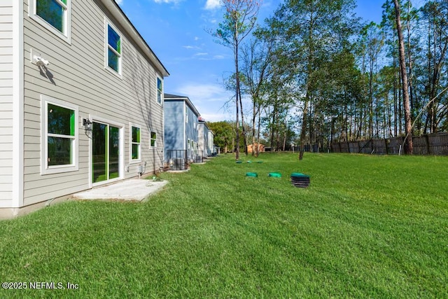 view of yard with a patio area and fence