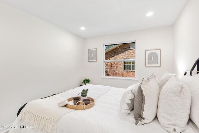 bedroom with recessed lighting