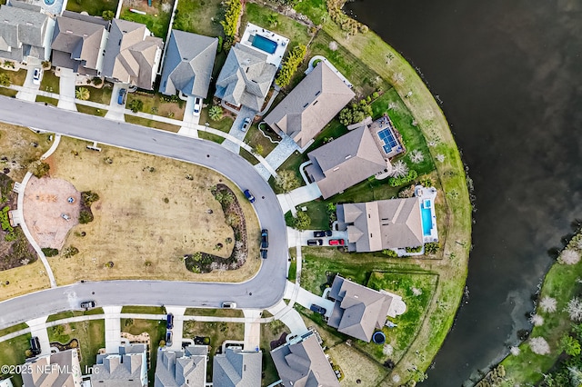 drone / aerial view with a residential view