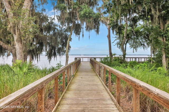 view of property's community with a water view