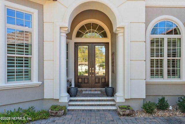 entrance to property with french doors