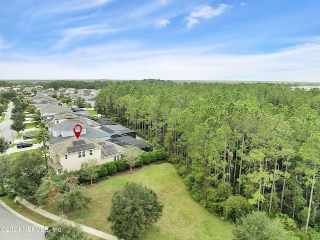 aerial view with a forest view