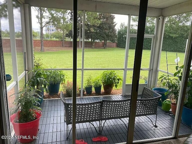 view of sunroom